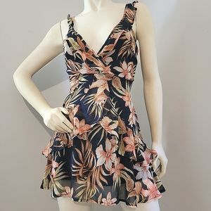 NWT Tropical Ruffle Mini Dress